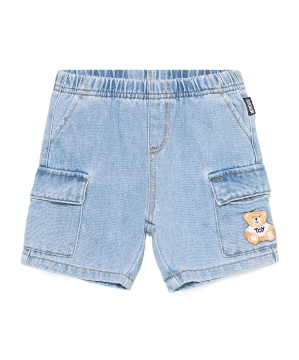 Teddy Bear-Embroidered Shorts