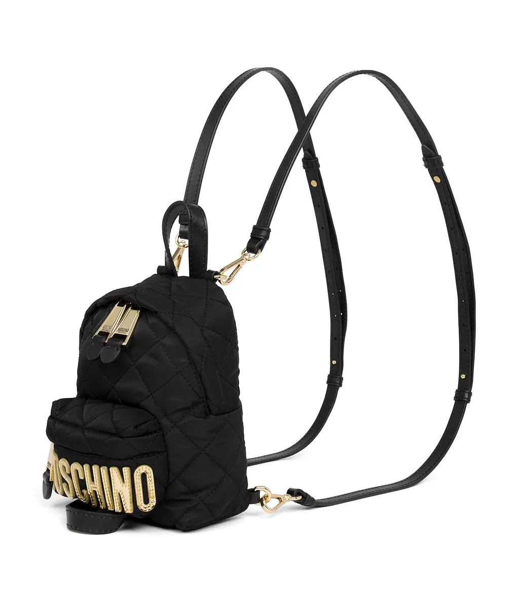 Black Checked Mini Backpack