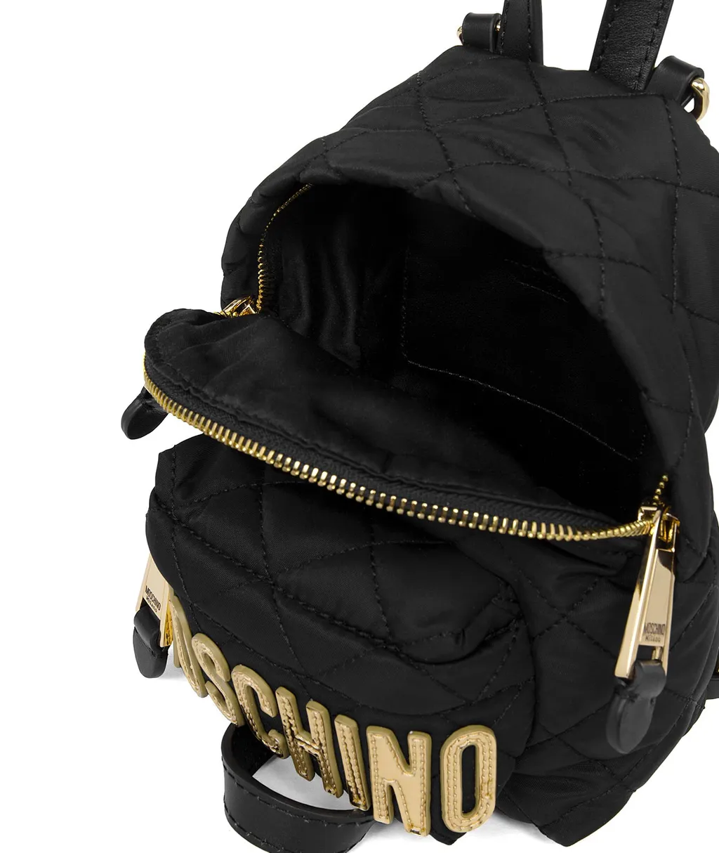 Black Checked Mini Backpack