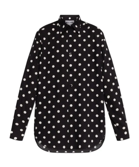 Pleat Detailed Polka-Dot Shirt