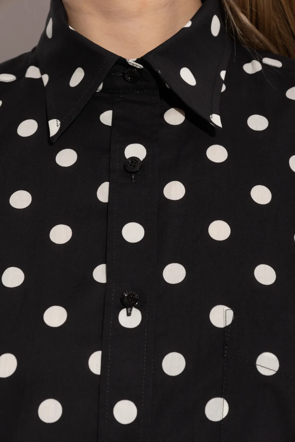 Pleat Detailed Polka-Dot Shirt