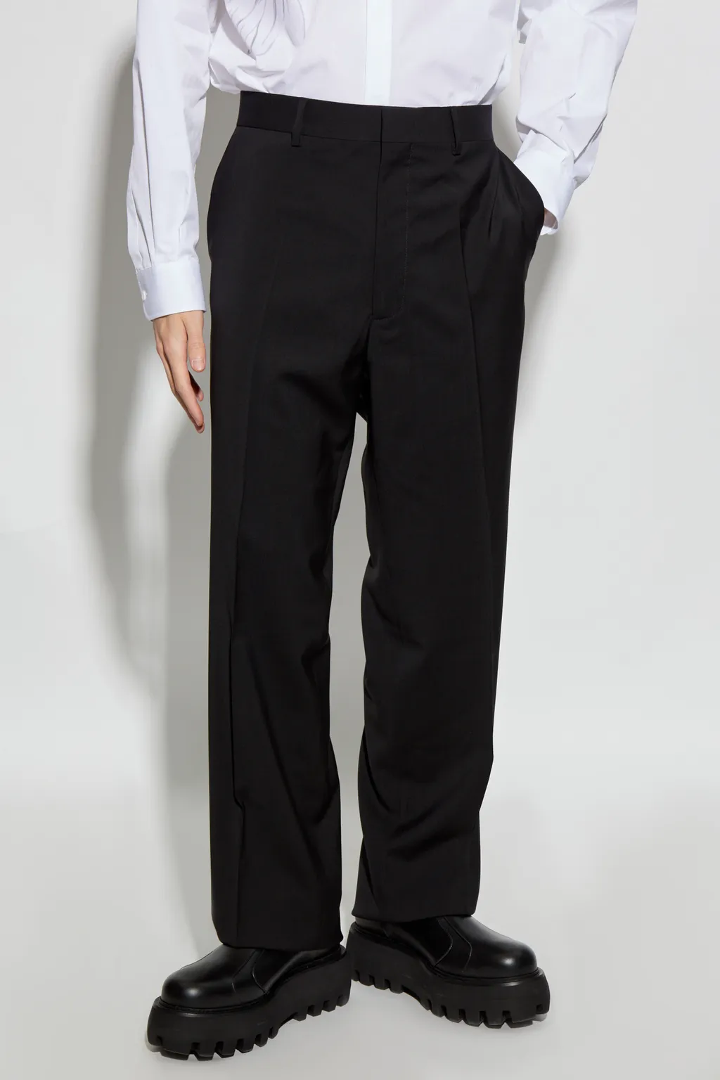 Creased Straight Trousers