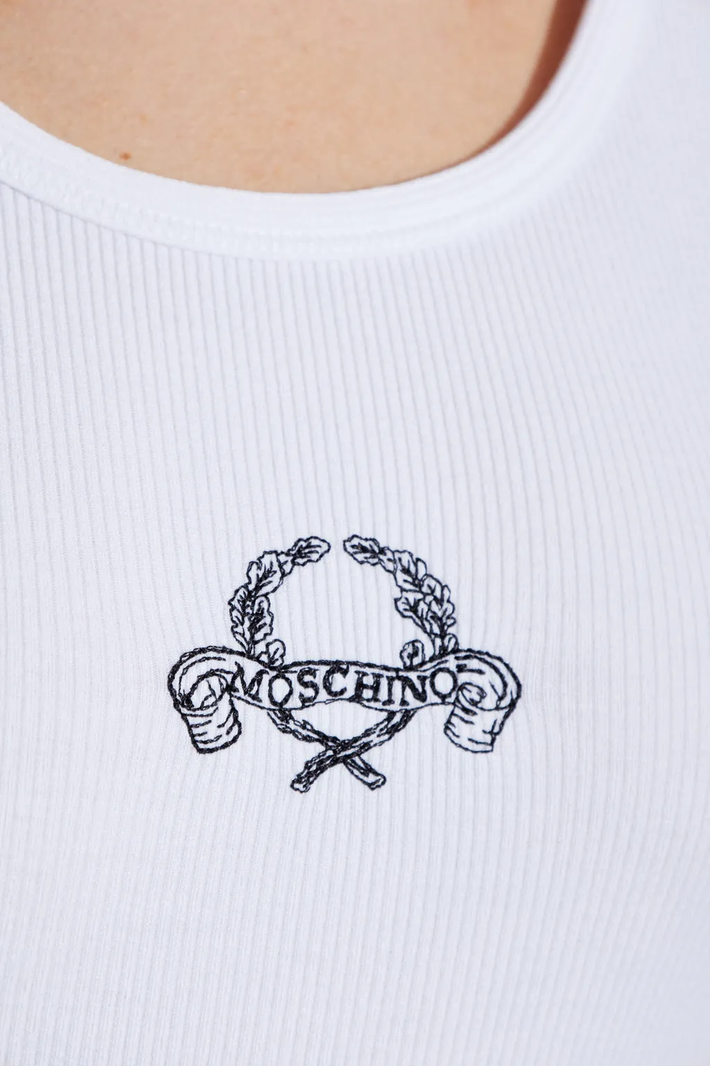 Logo-Embroidered Ribbed Top