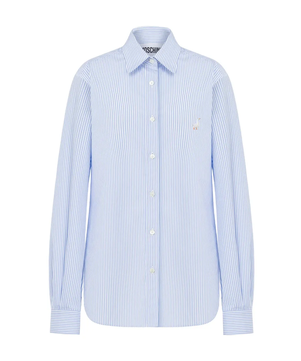 Long-Sleeved Pinstriped Shirt