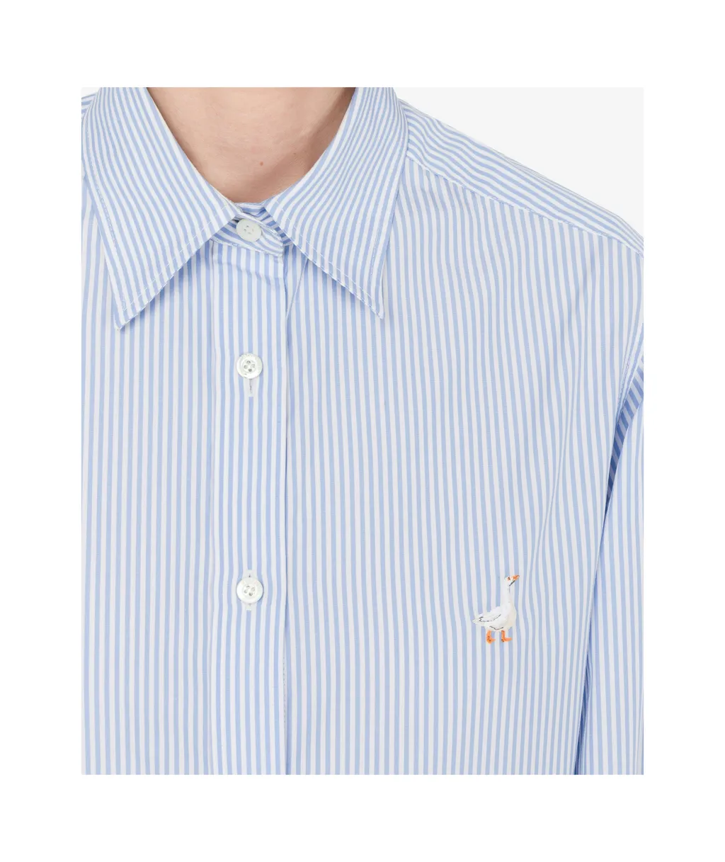 Long-Sleeved Pinstriped Shirt