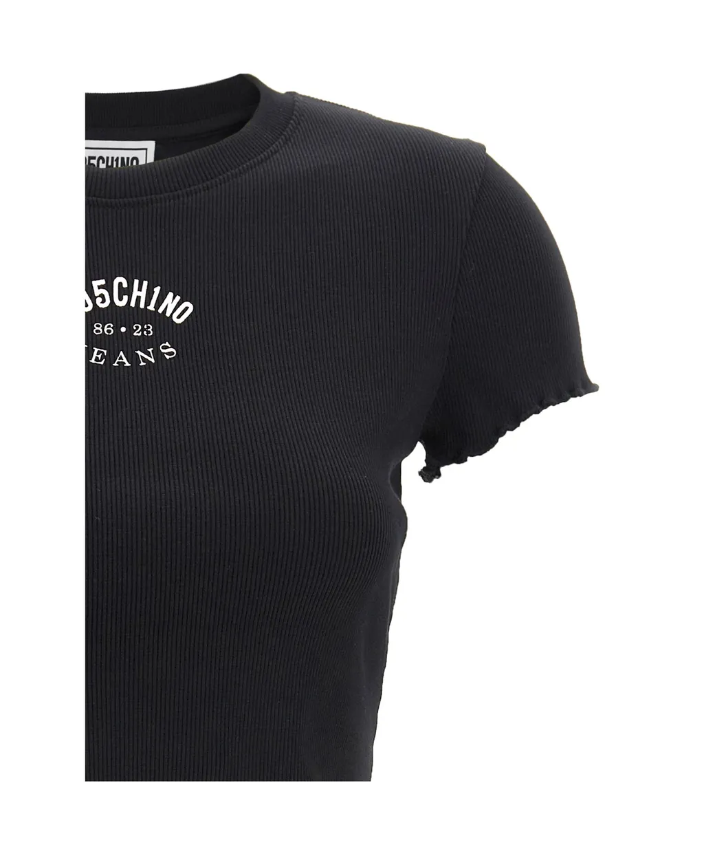 Cropped Ribbed T-Shirt