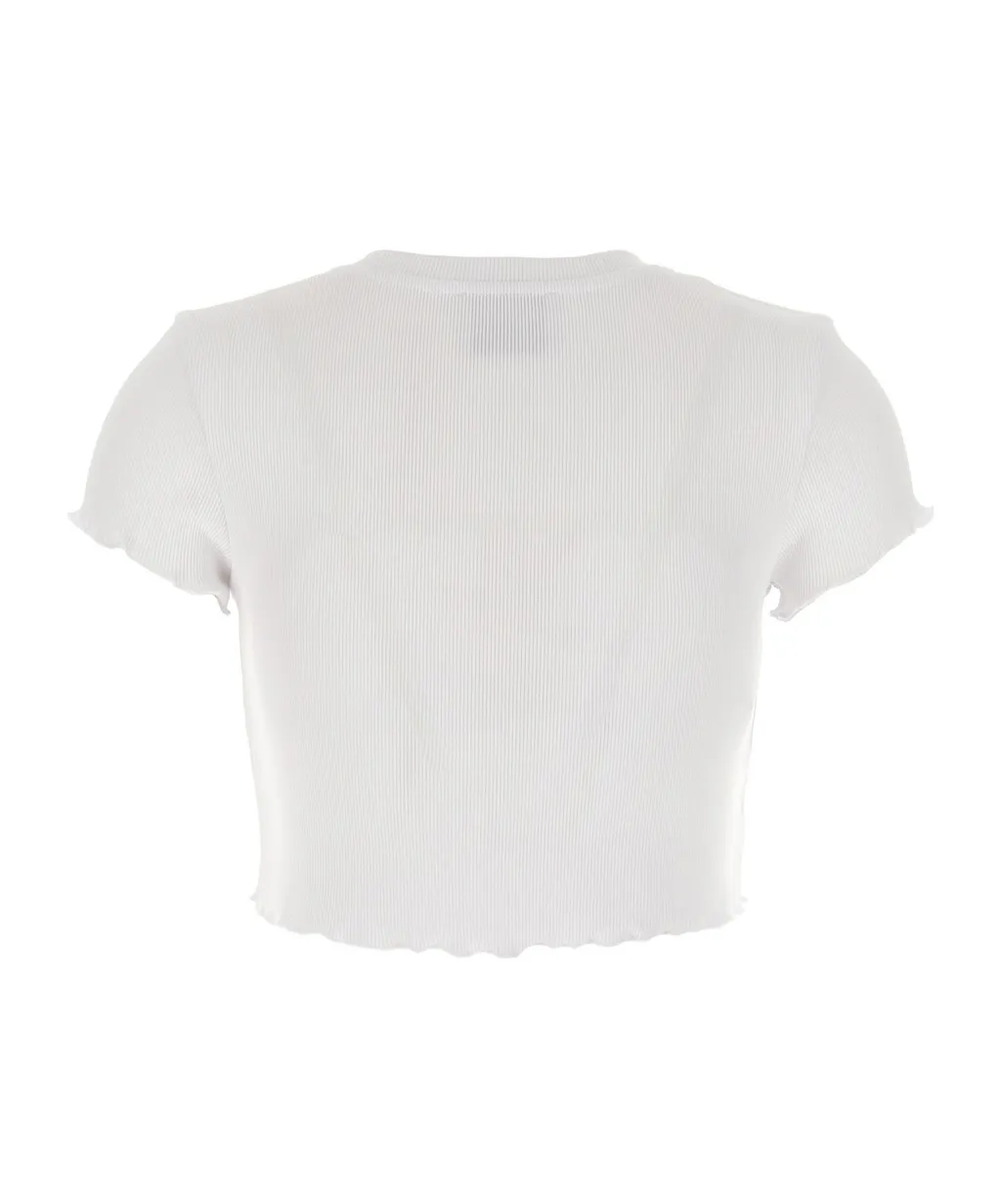 Cropped Ribbed T-Shirt