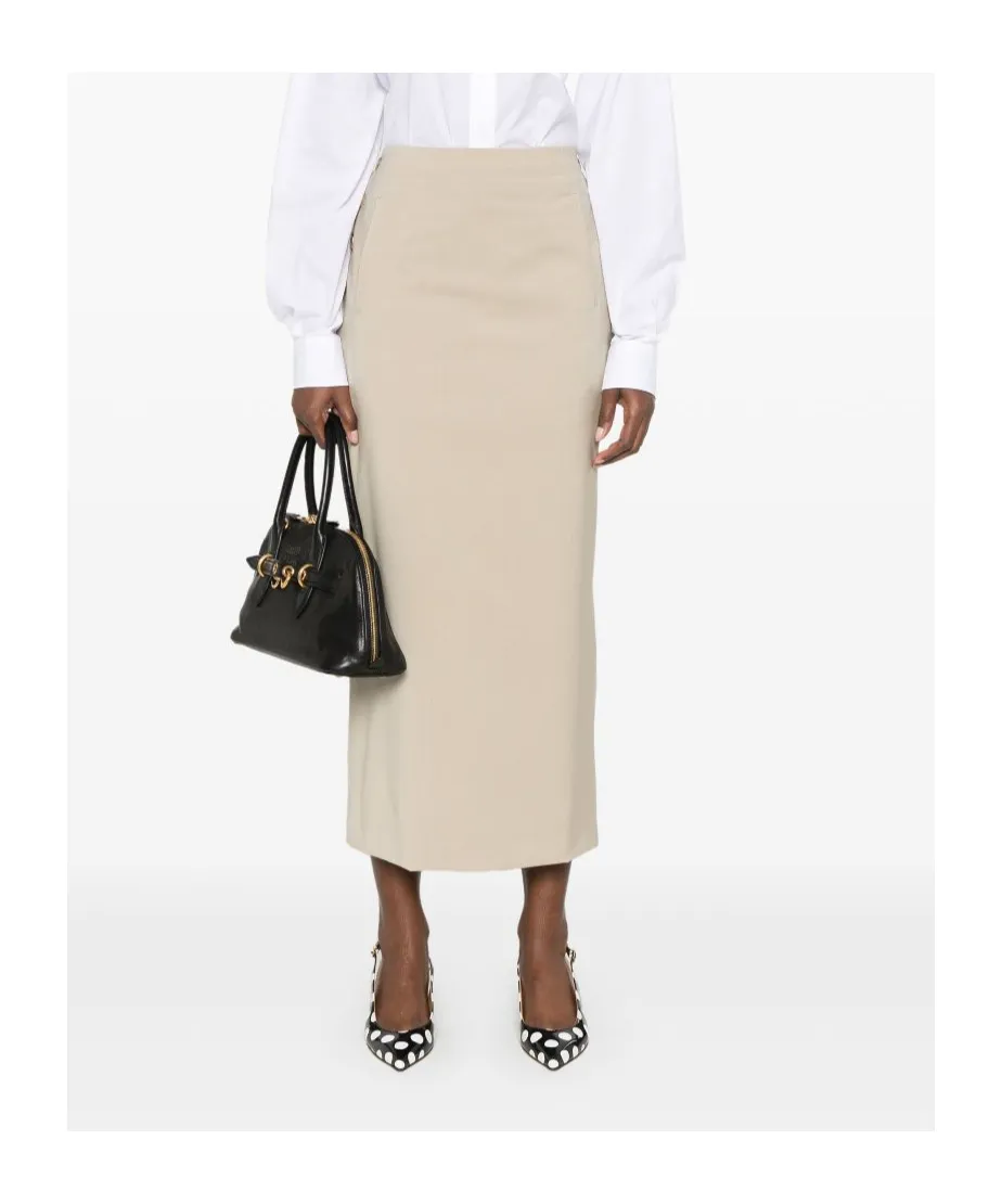 Virgin Wool Midi Skirt