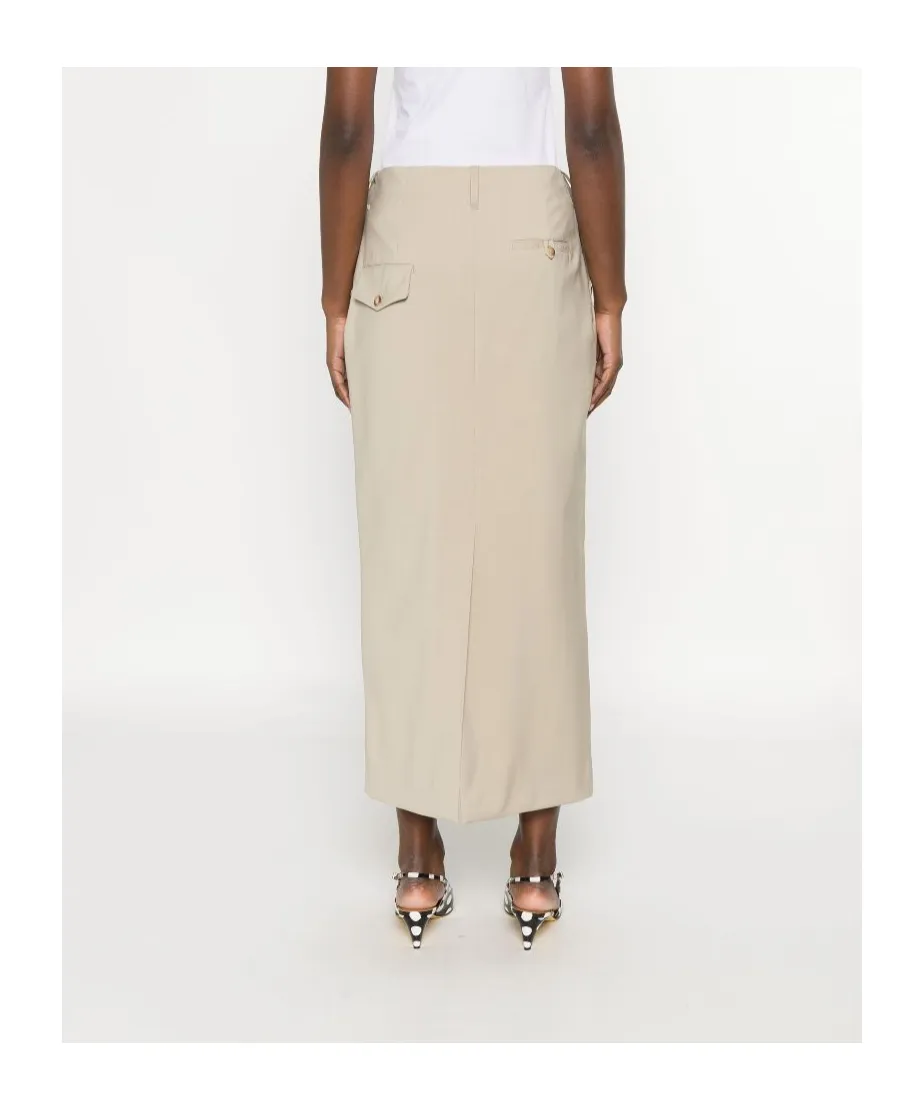 Virgin Wool Midi Skirt