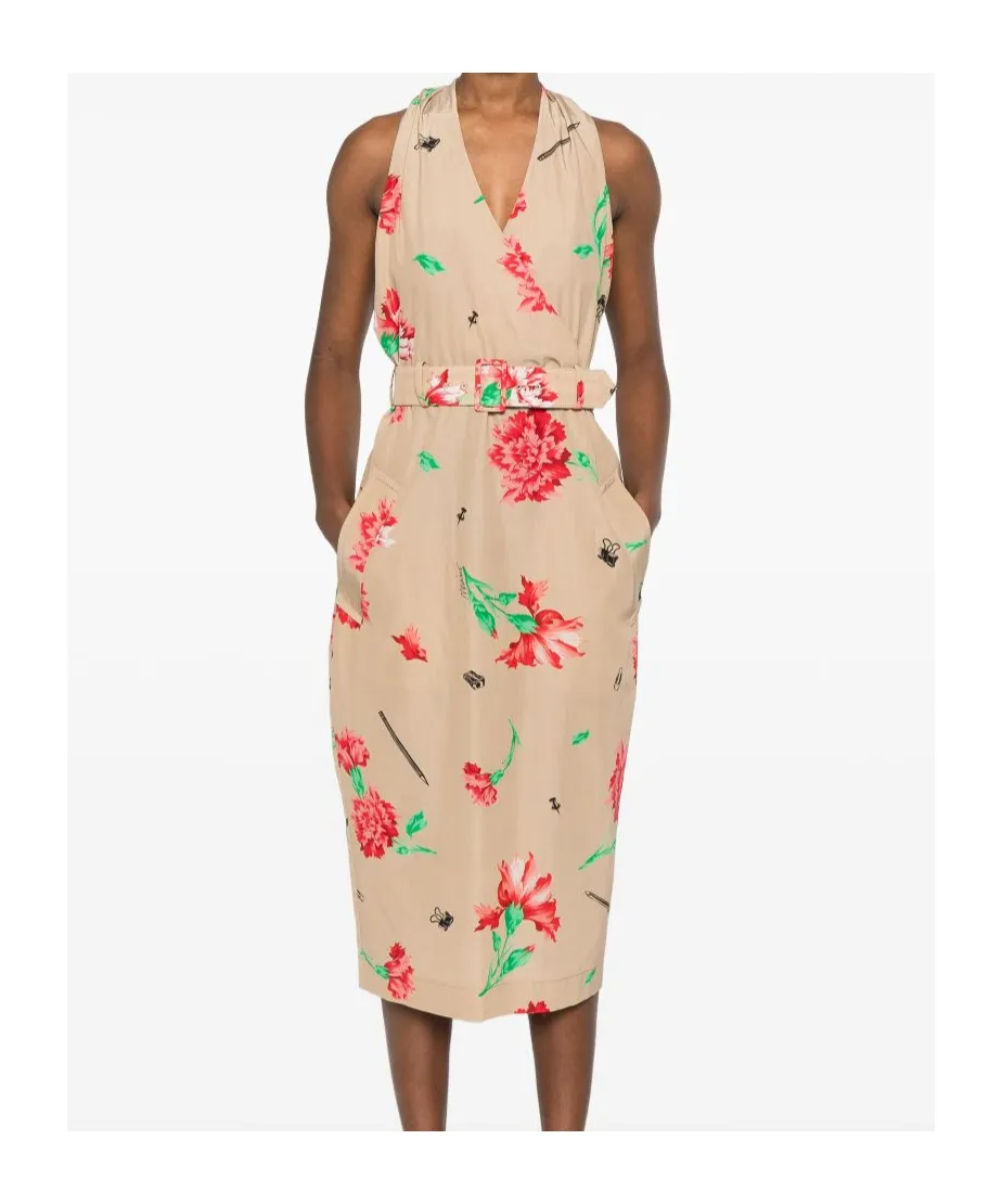 Floral Printed Belted Dress