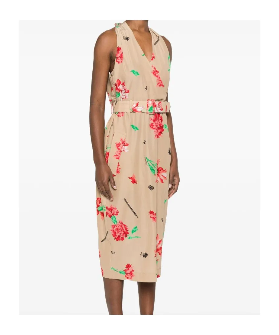 Floral Printed Belted Dress