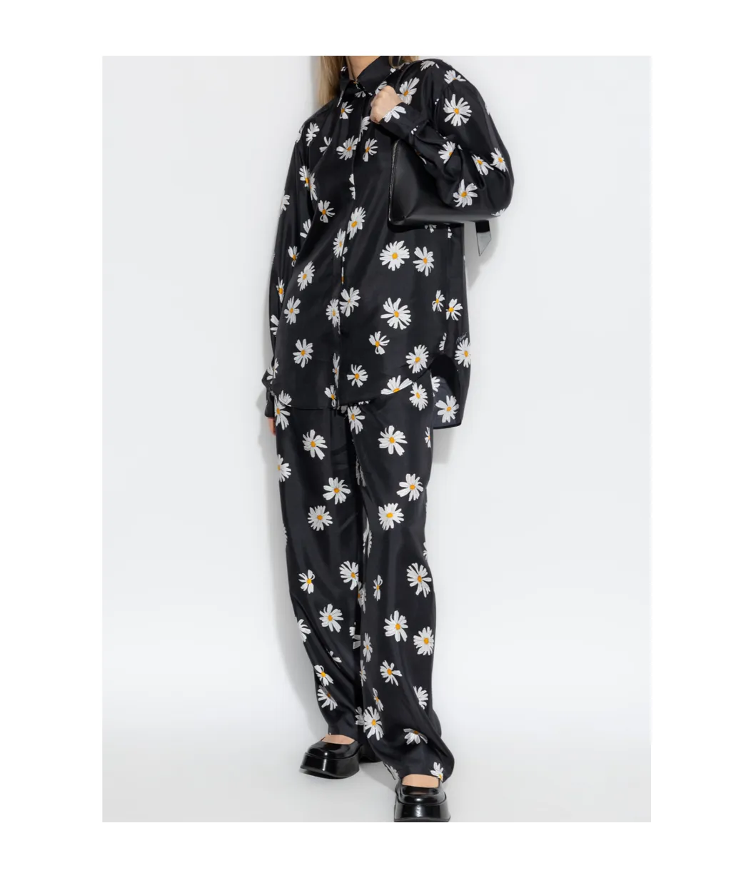Daisy Printed Elastic Waist Pants