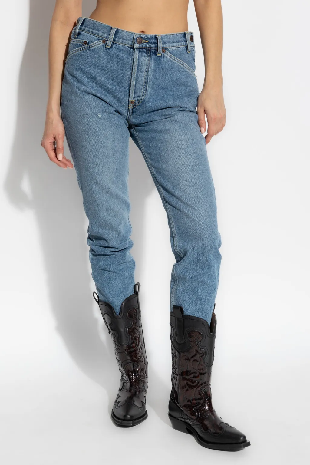 Logo Patch Cropped Jeans
