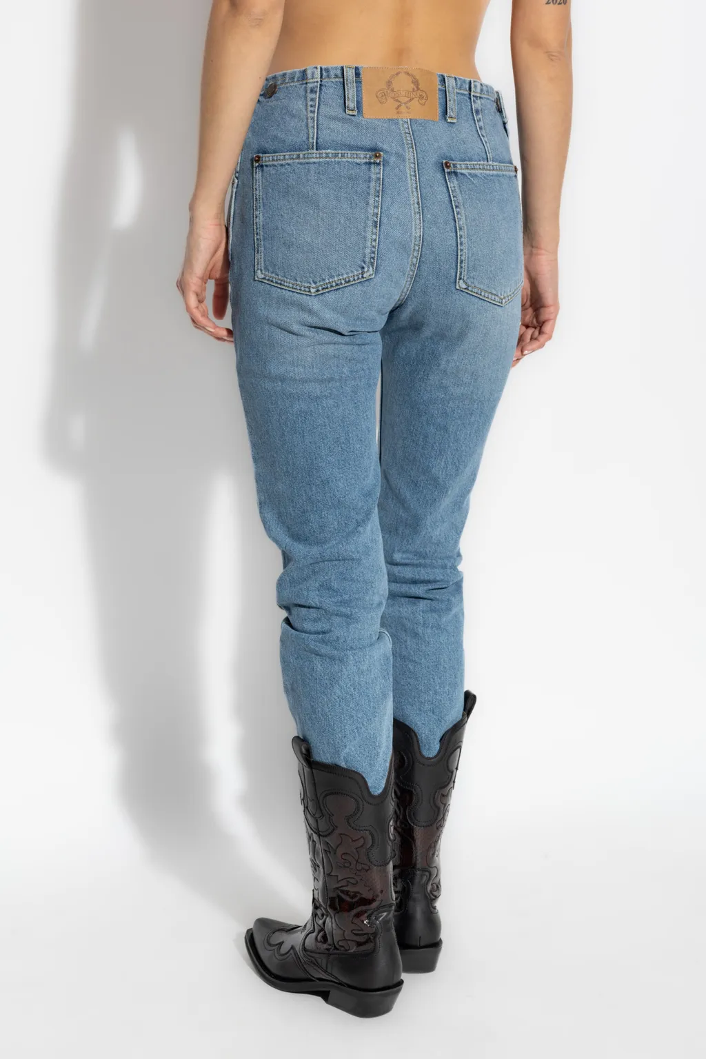 Logo Patch Cropped Jeans
