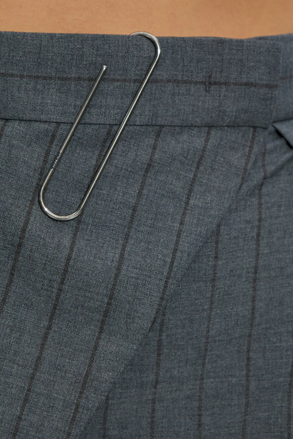 Pinstriped Mid-Length Shorts