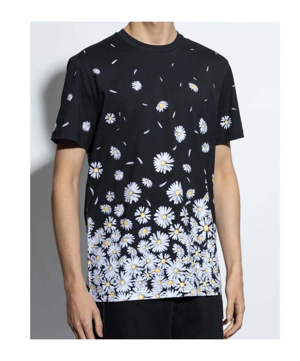 Flower Printed Crewneck T-Shirt