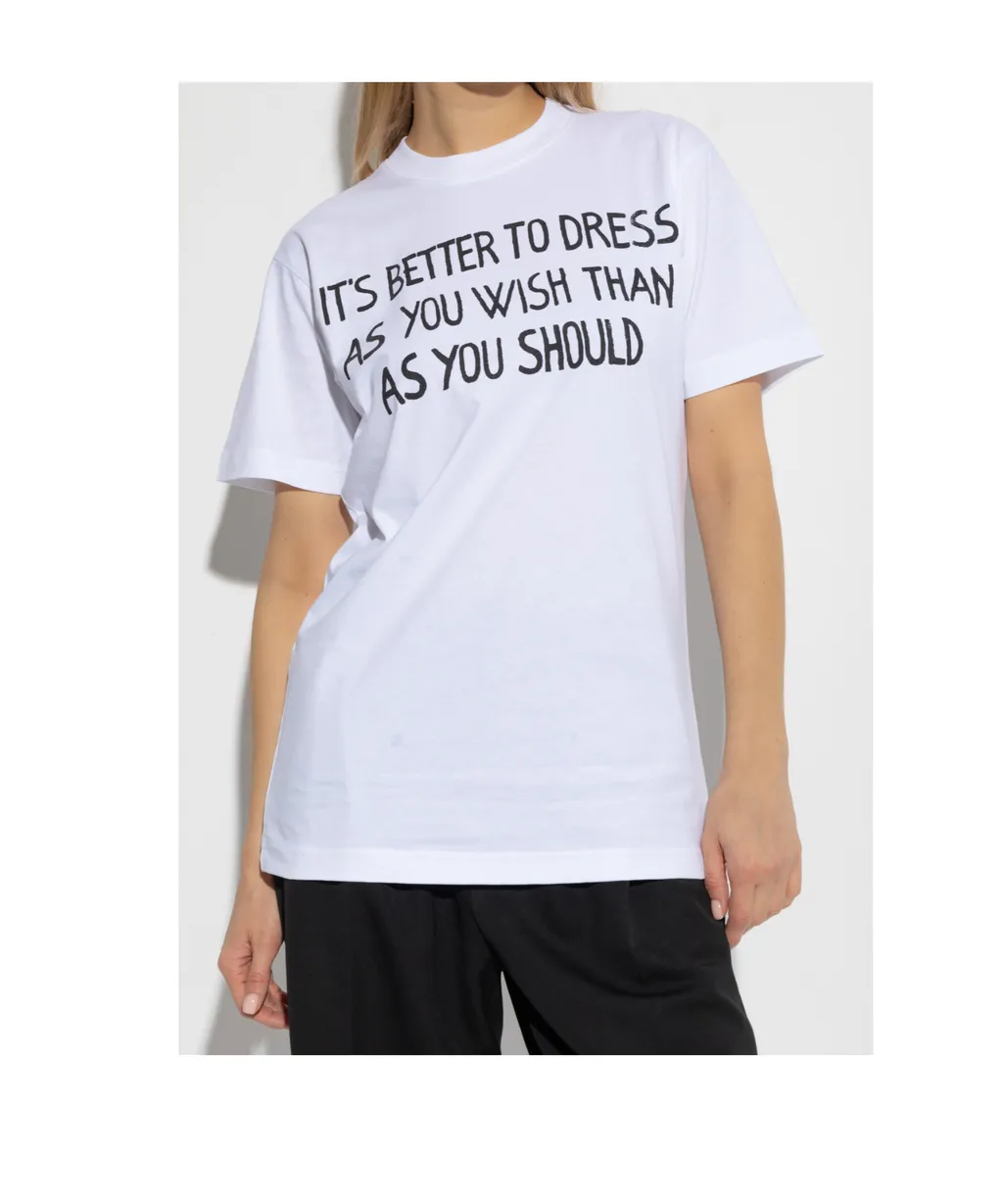 Slogan-Printed Crewneck T-Shirt