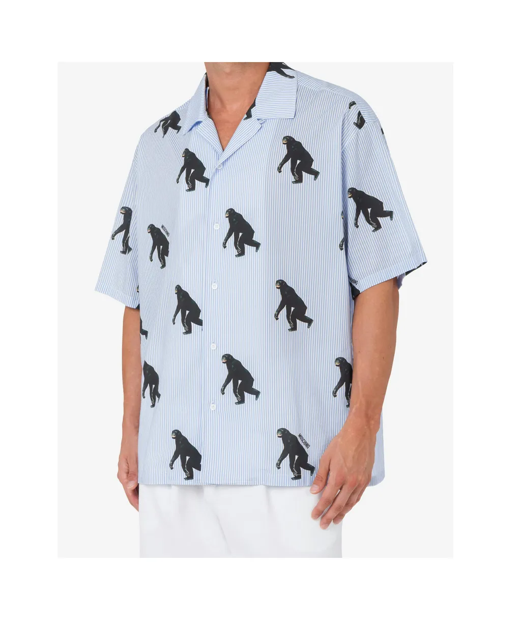 Animal Printed Short-Sleeved Shirt