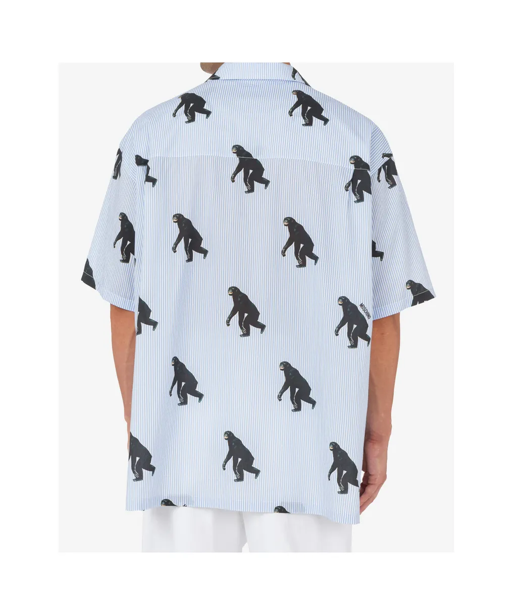 Animal Printed Short-Sleeved Shirt
