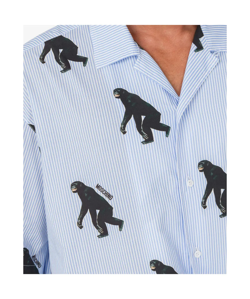Animal Printed Short-Sleeved Shirt