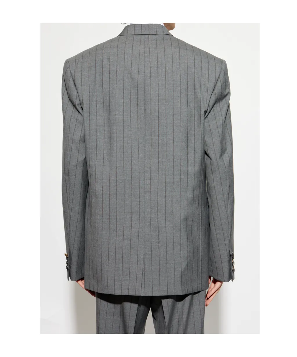 Single-Breasted Striped Blazer