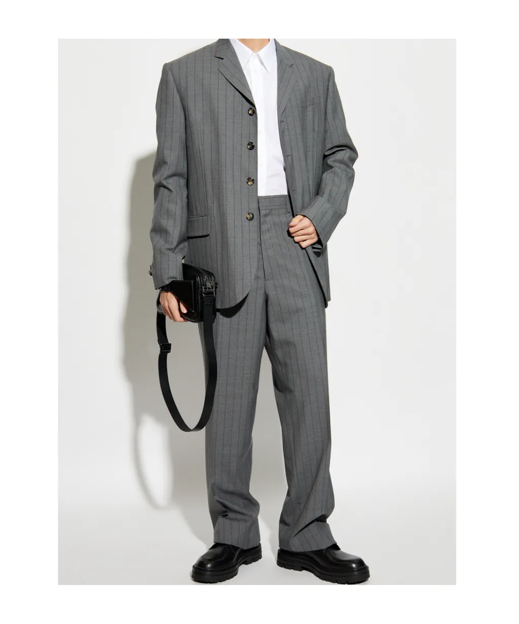 Single-Breasted Striped Blazer