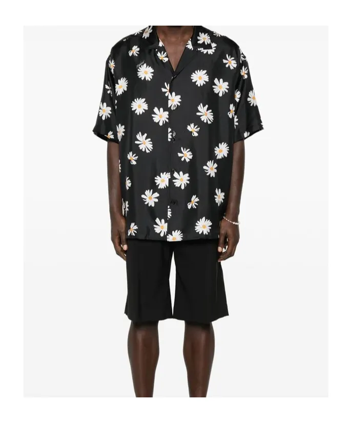 Short-Sleeved Floral-Printed Shirt
