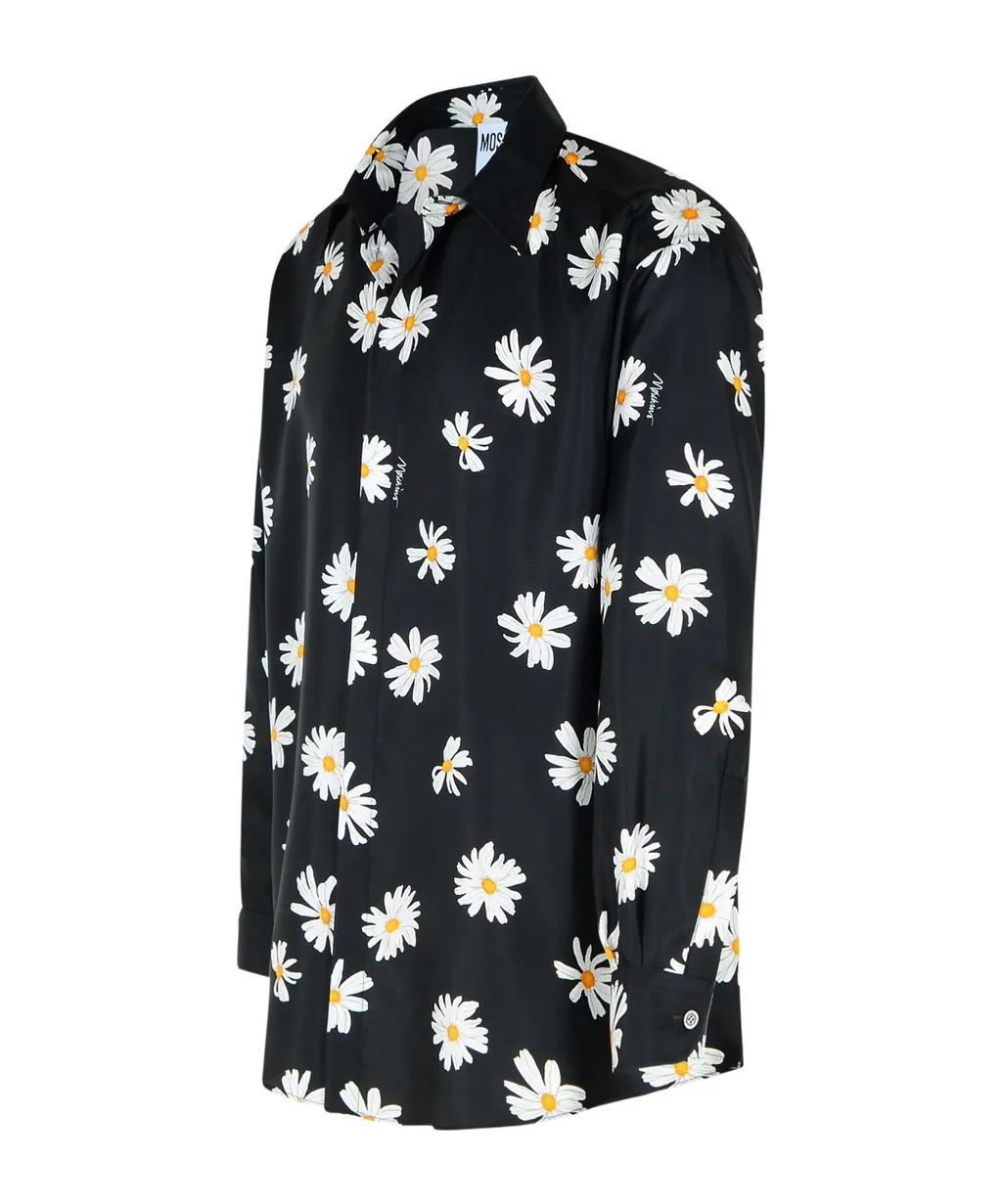 Floral Printed Long-Sleeved Shirt