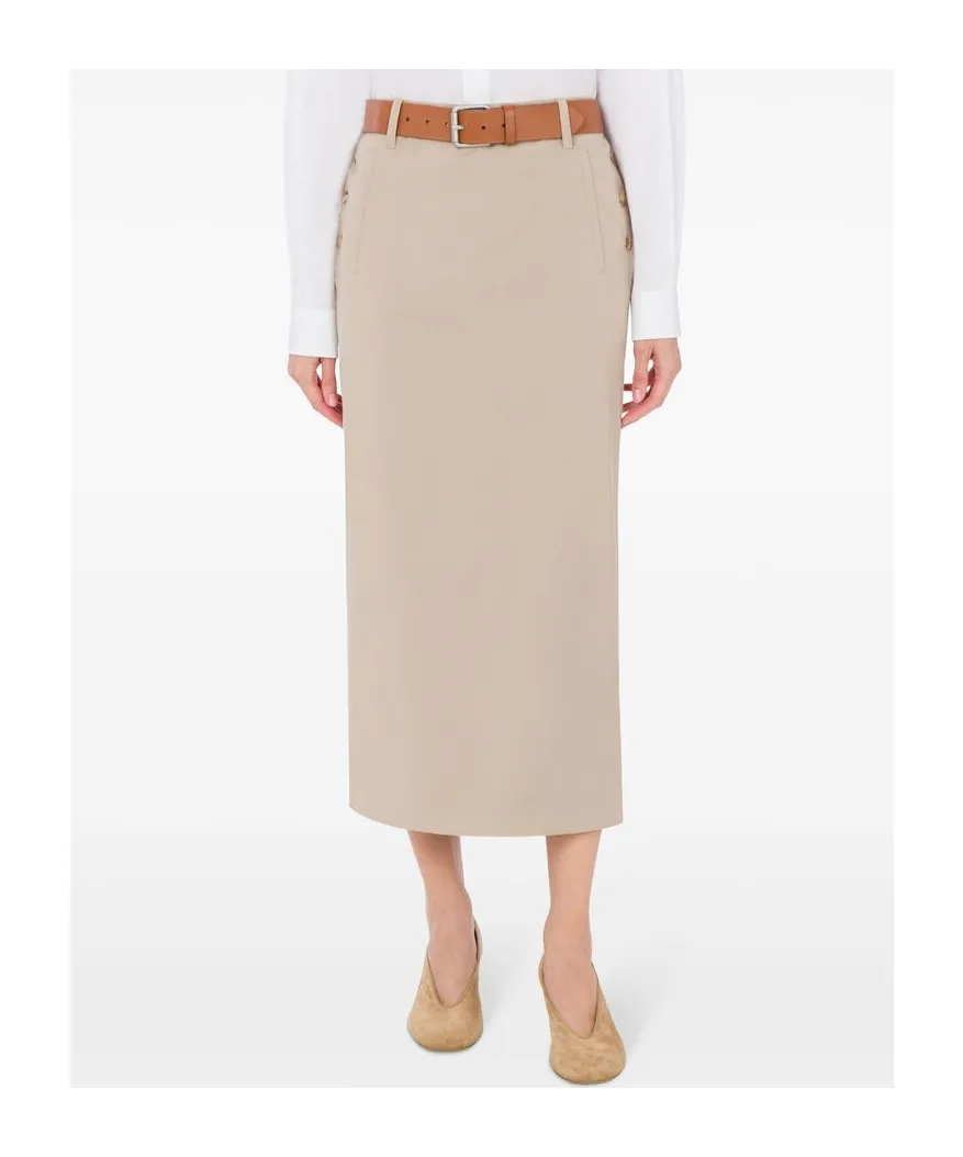Belted Buckle Detailed Skirt