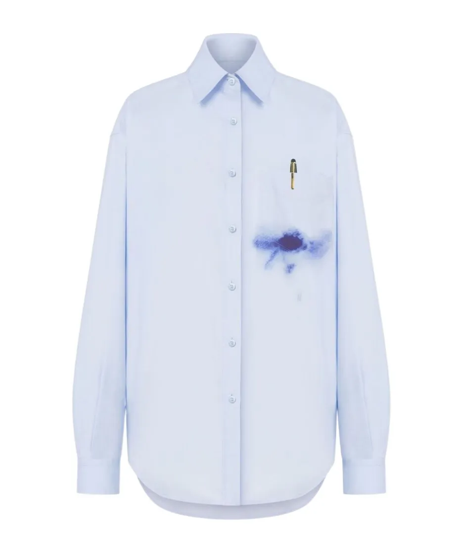 Blotch-Print Long-Sleeved Shirt