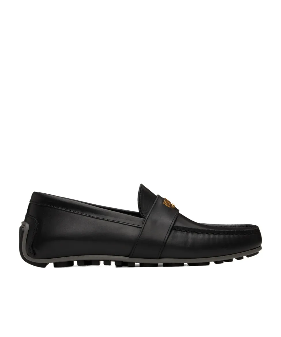 Metal Logo Loafers