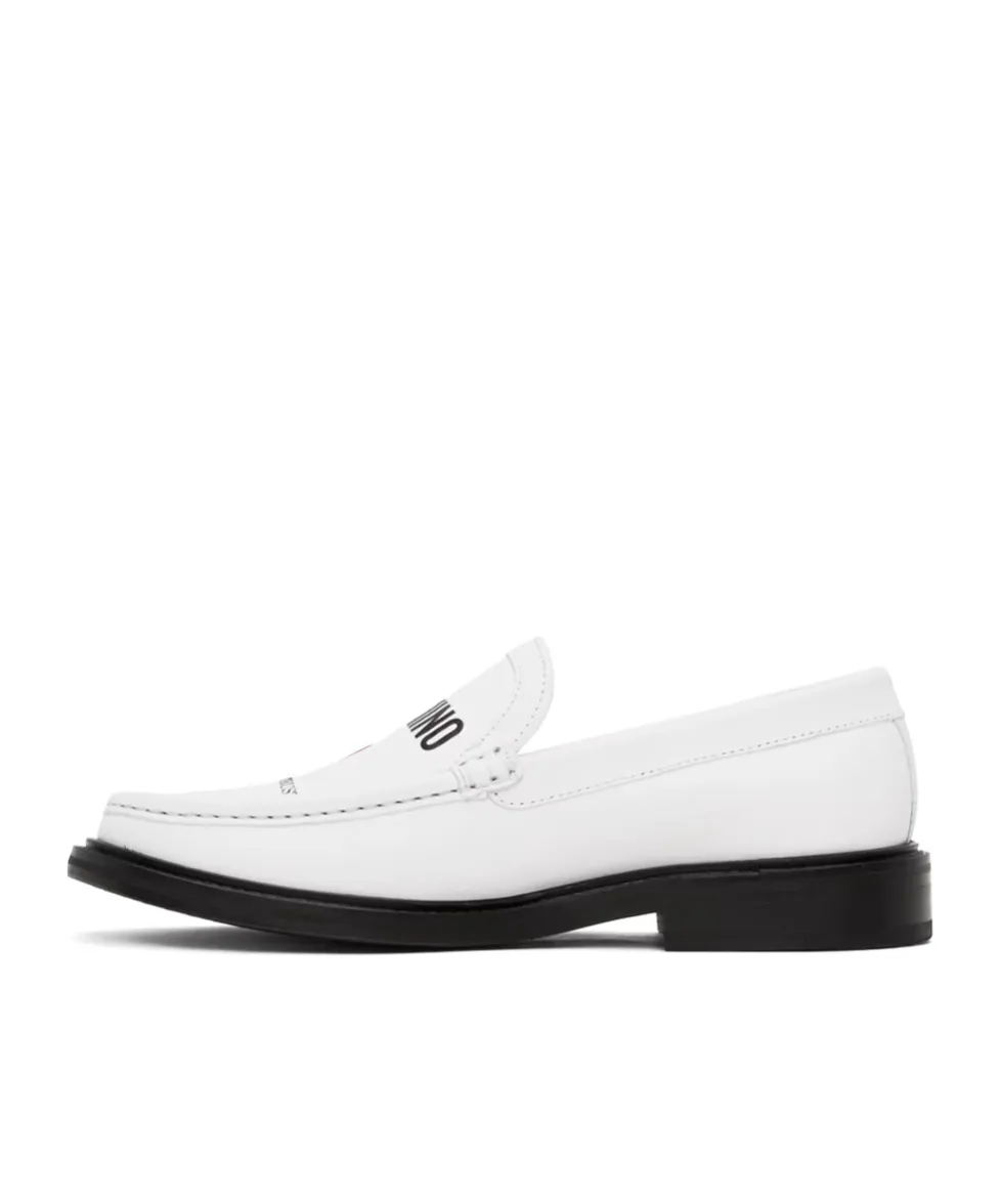 Logo-Print Leather Loafers