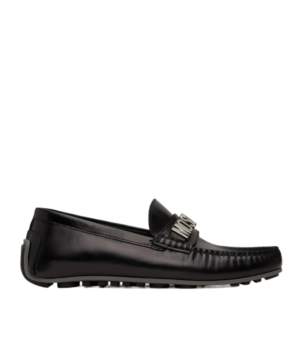 Logo-Lettering Slip-On Loafers