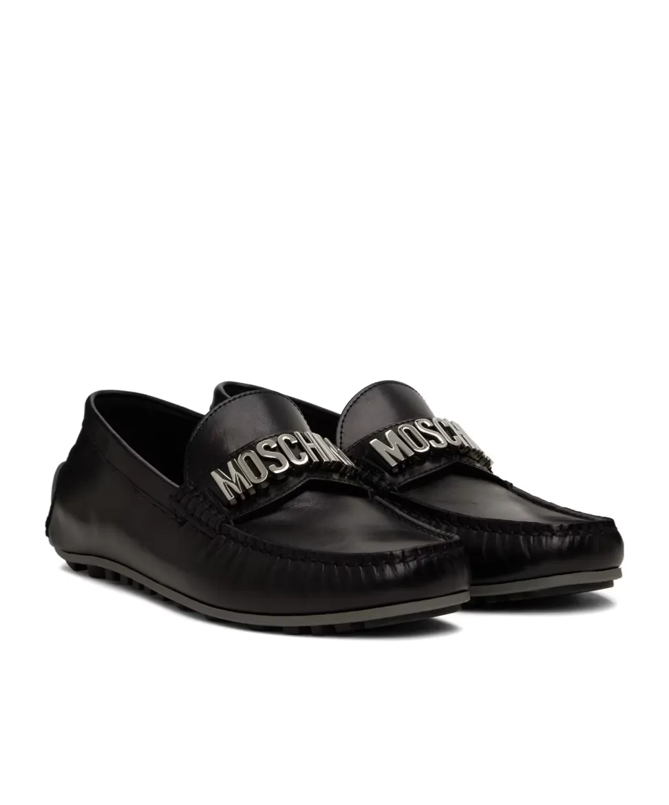 Logo-Lettering Slip-On Loafers