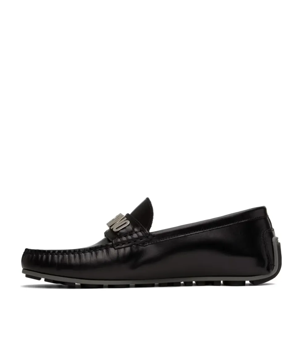 Logo-Lettering Slip-On Loafers