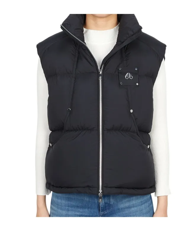 Wrap-Collar Puffer Vest