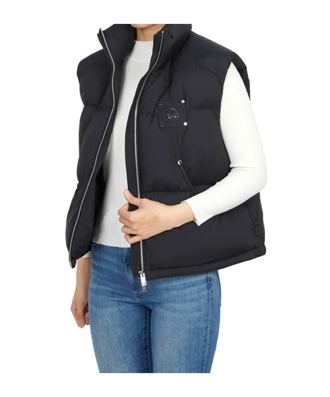 Wrap-Collar Puffer Vest