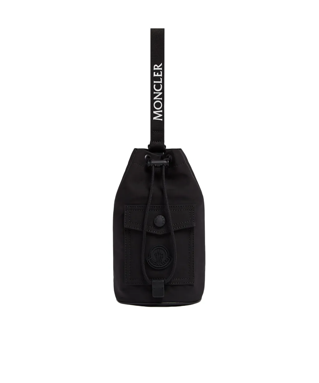 Logo Patch Drawstring Bucket Bag