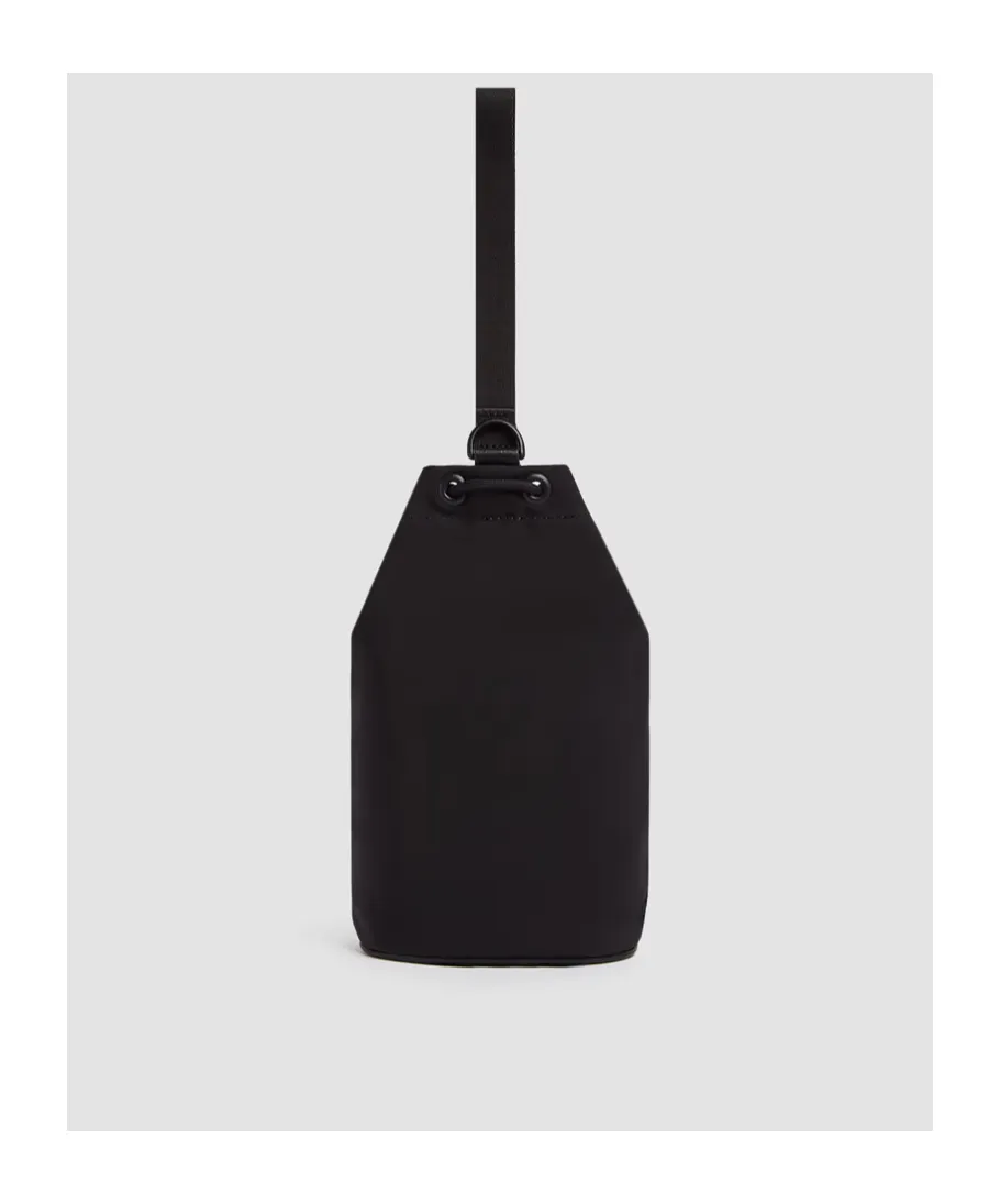 Logo Patch Drawstring Bucket Bag