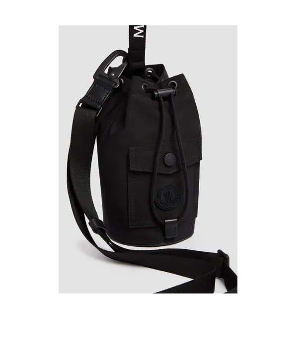 Logo Patch Drawstring Bucket Bag