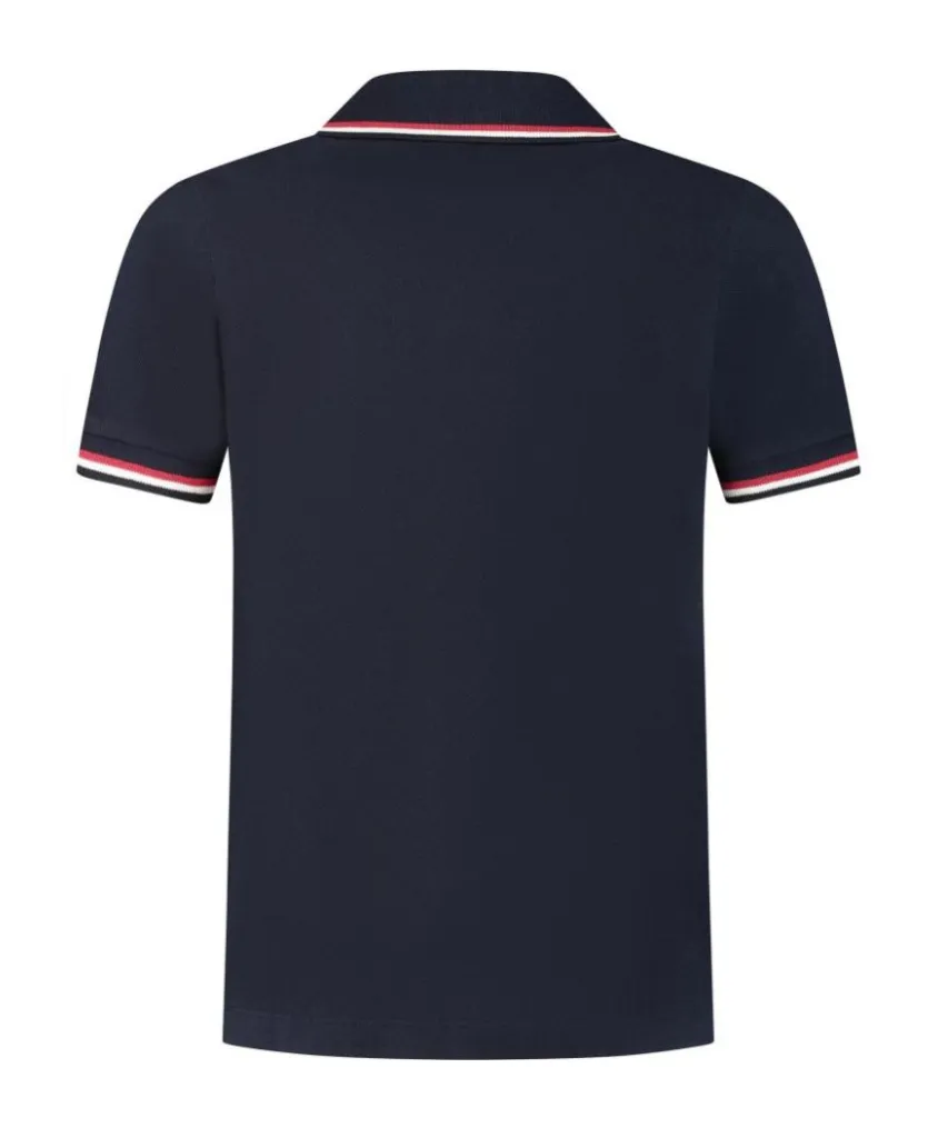 Logo Patch Strip-Trim Polo Shirt