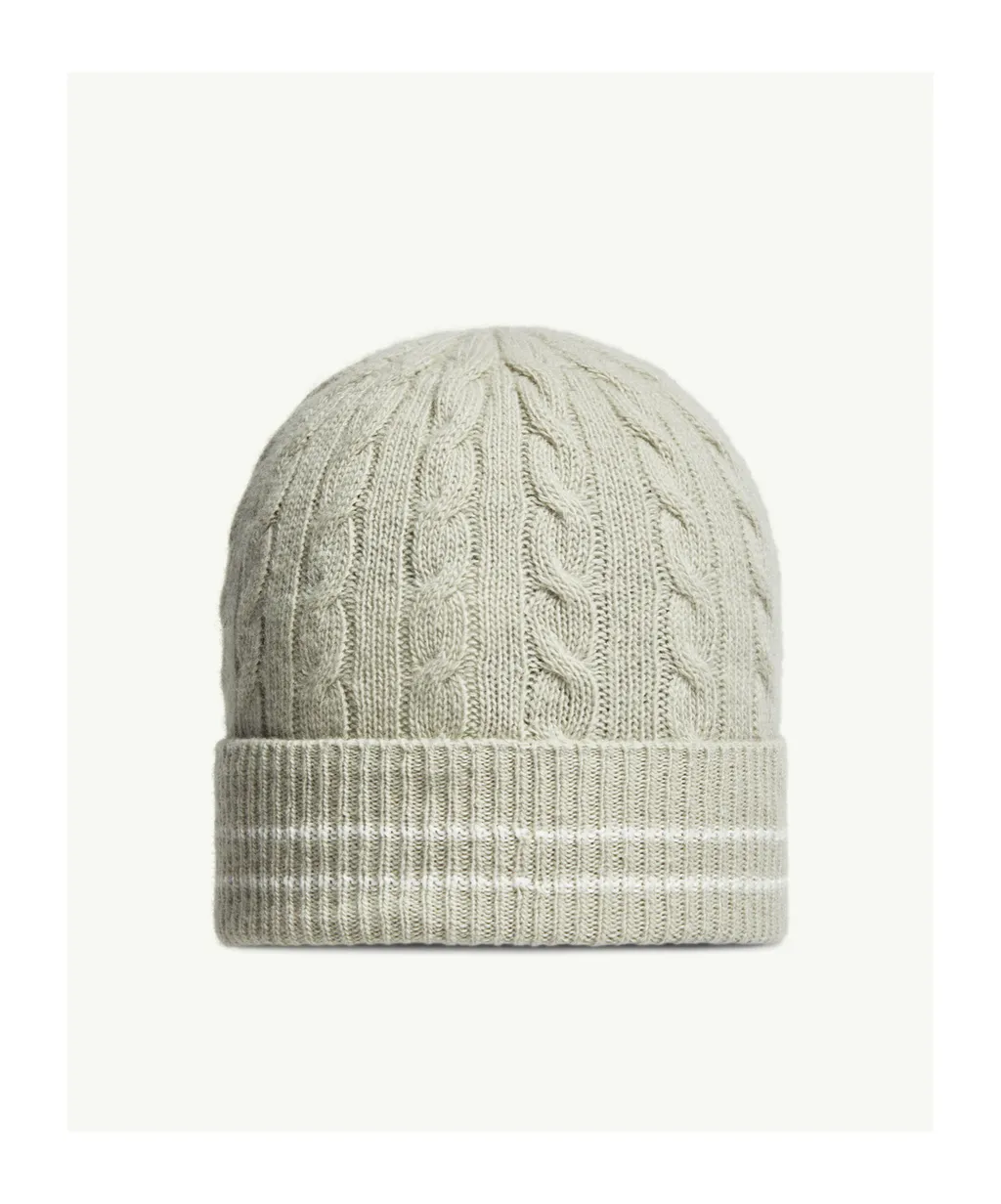 Stripe-Trimmed Wool Beanie