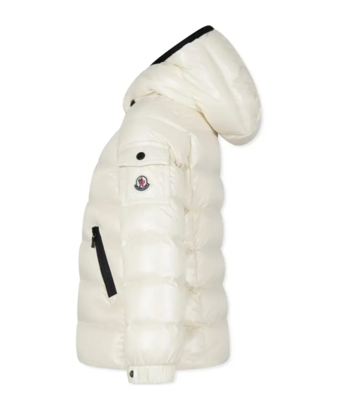 Logo Patch Hooded Down Jacket