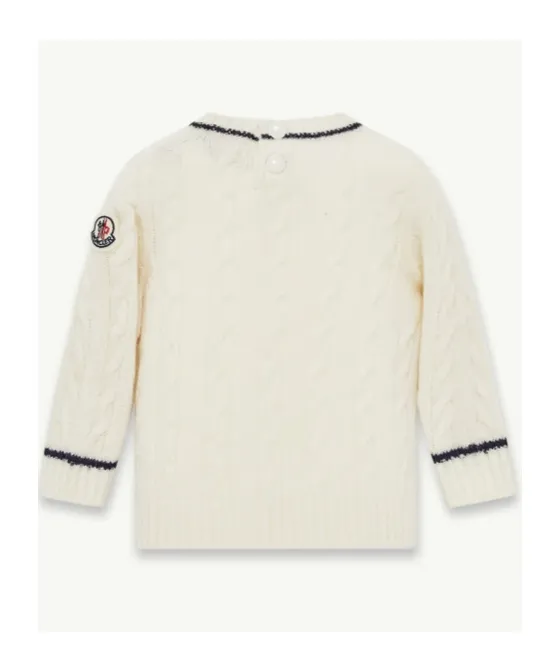Stripe-Trimmed Wool Sweater