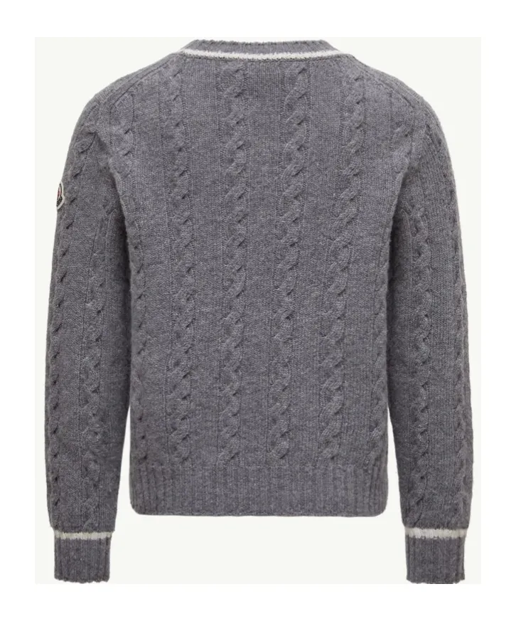 Stripe-Trimmed Wool Sweater