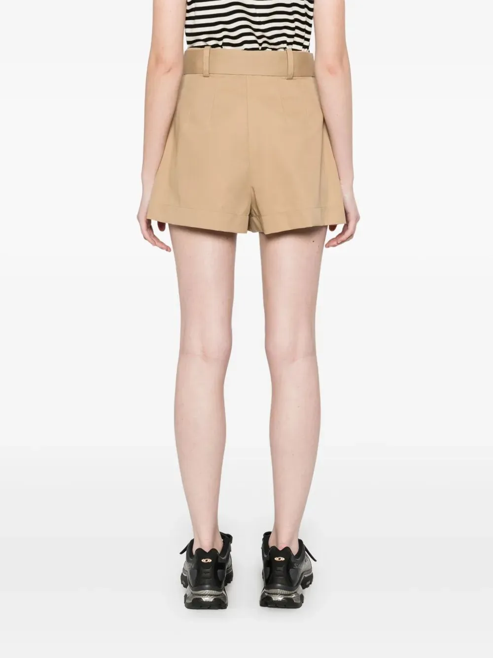 Pleat Detailed Belted Shorts