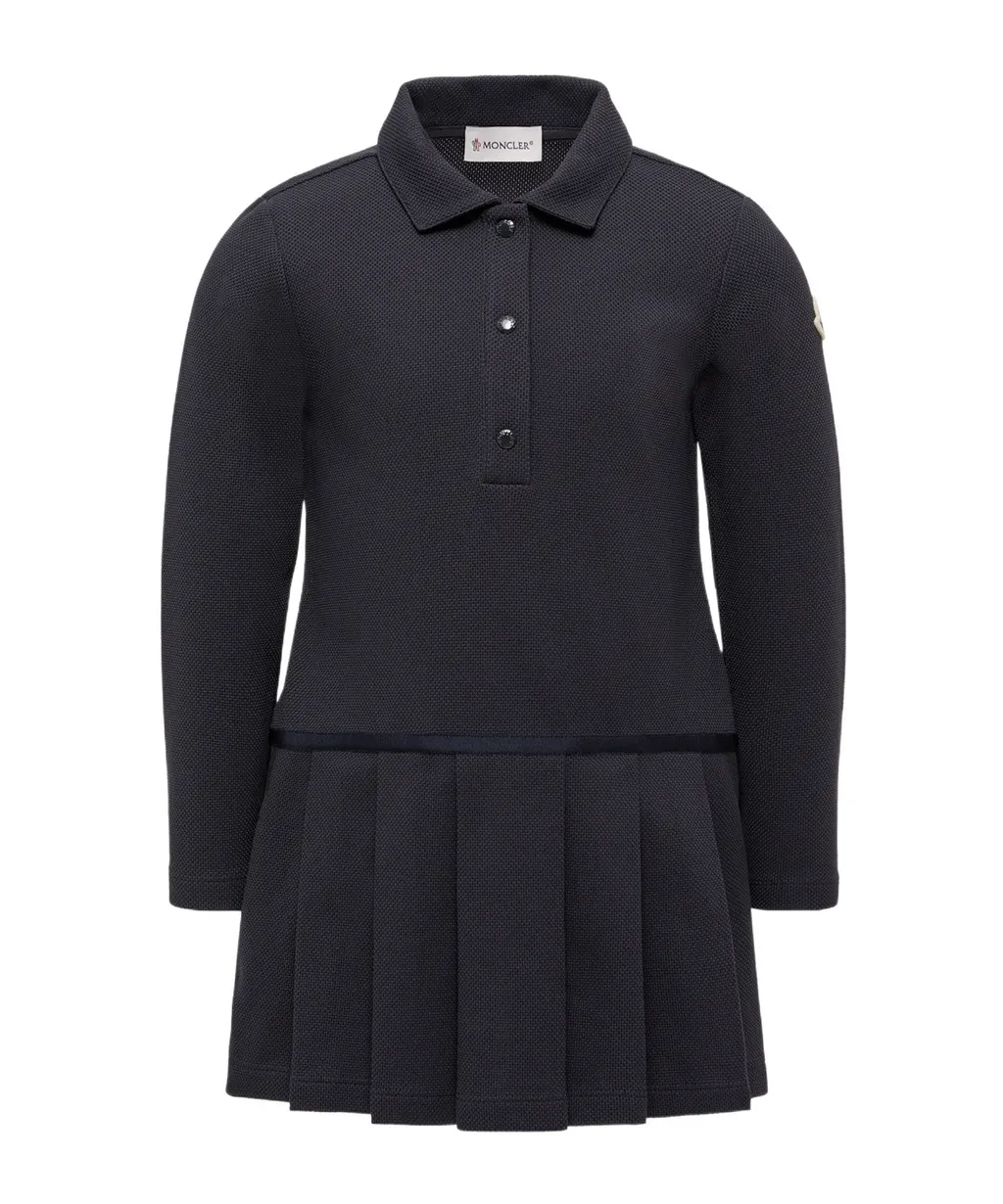 Polo Collar Pleated Dress