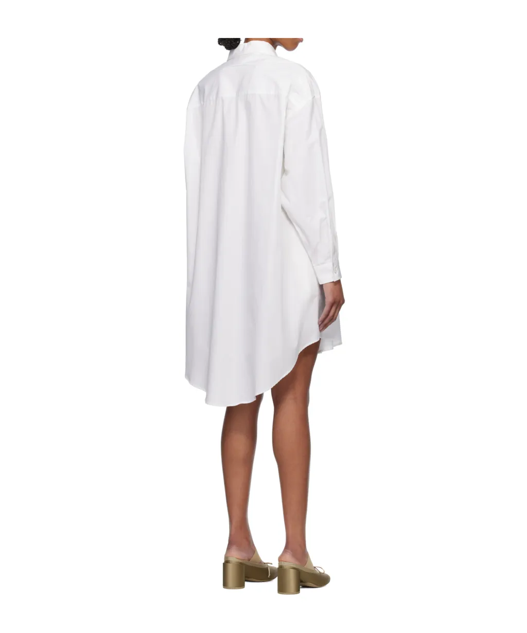 Signature Numbers Motif Buttoned Shirt Dress