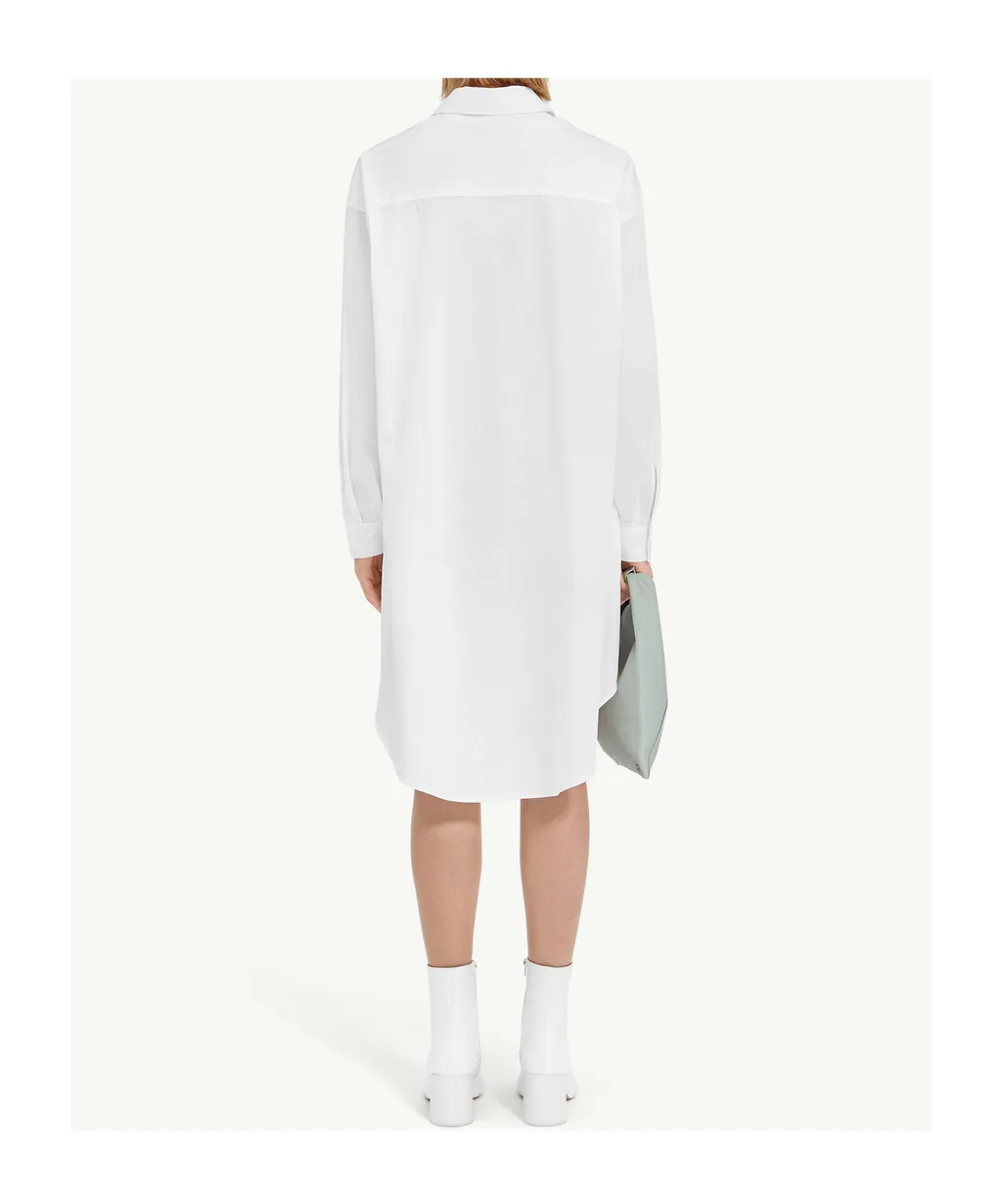 Signature Numbers Motif Buttoned Shirt Dress