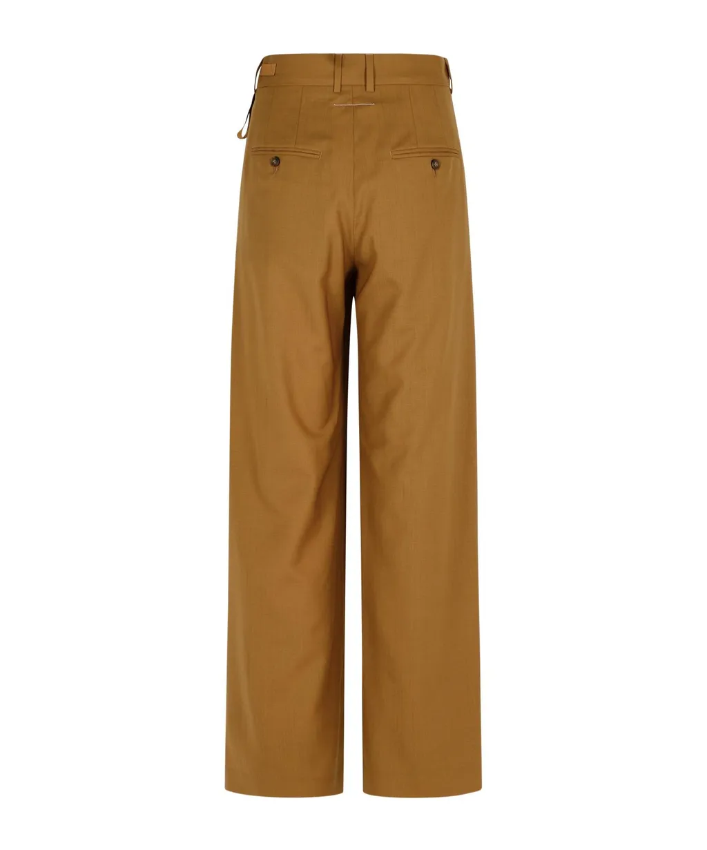 Tie-Fastened Flared Trousers